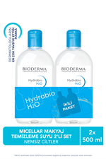 Bioderma Hydrabio H2O Kuru Cilt Yüz & Göz Çevresi Micellar Su 2li Avantaj Paketi 2x500 ml