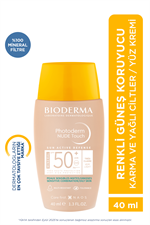 Bioderma Photoderm Nude Touch SPF50+ Very Light Karma Yağlı Cilt-Kapatıcı Güneş Kremi 40ml