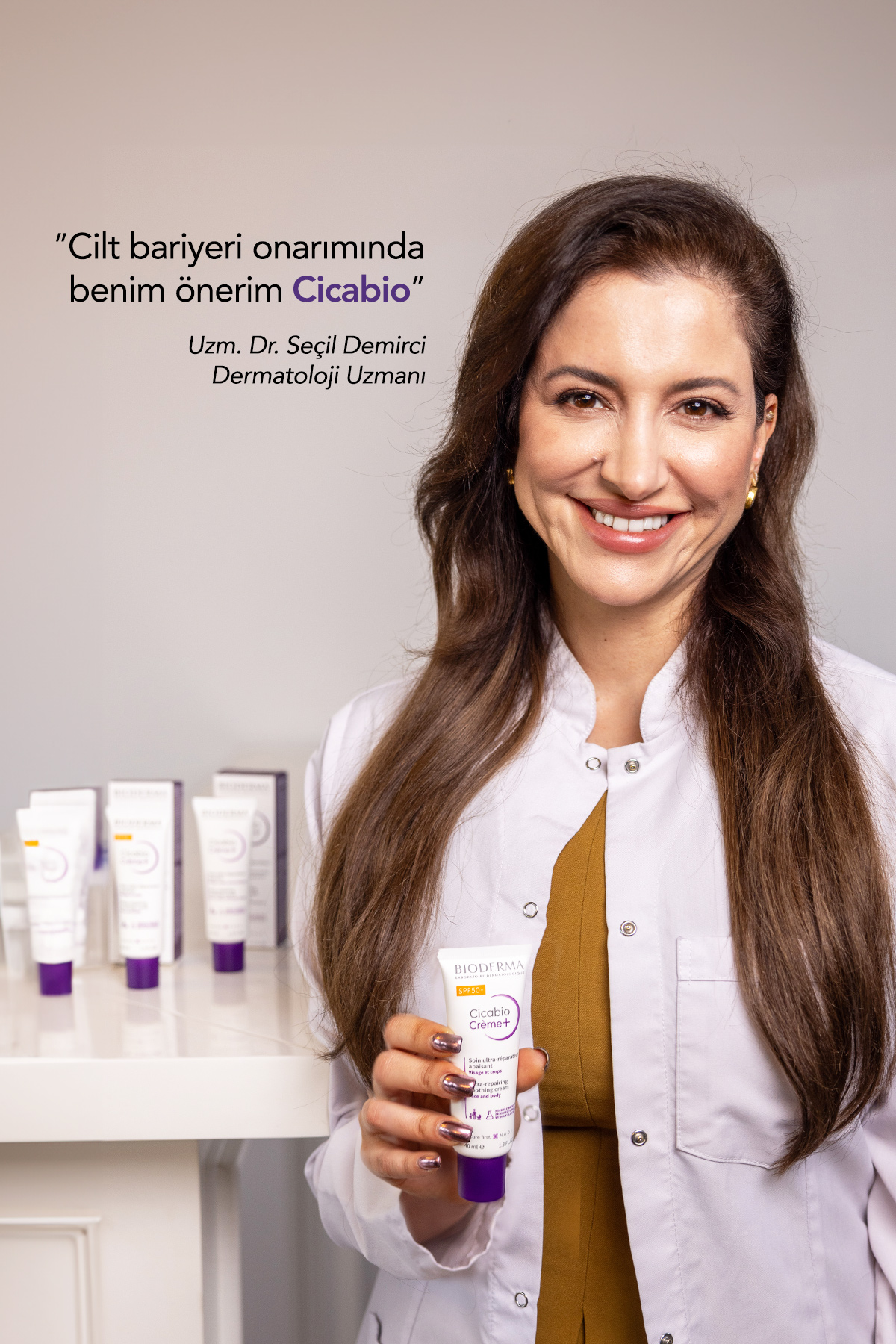 Bioderma Cicabio Cream+ SPF 50+ Güneş Korumalı, Onarıcı Bakım Kremi, Yüz ve Vücut 30 ml