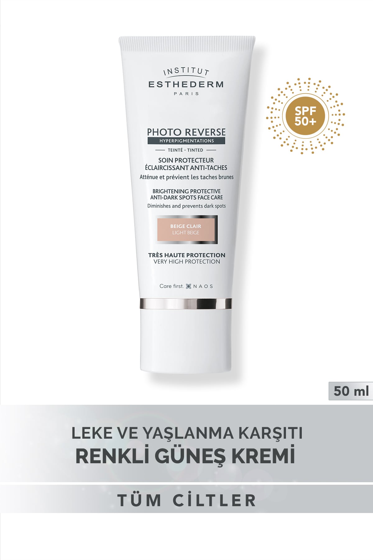 Institut Esthederm Photo Reverse Renkli Leke Karşıtı Güneş Kremi Açık Ton 50 ml