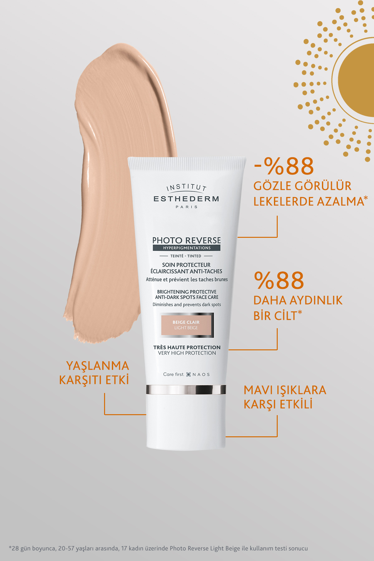 Institut Esthederm Photo Reverse Renkli Leke Karşıtı Güneş Kremi Açık Ton 50 ml