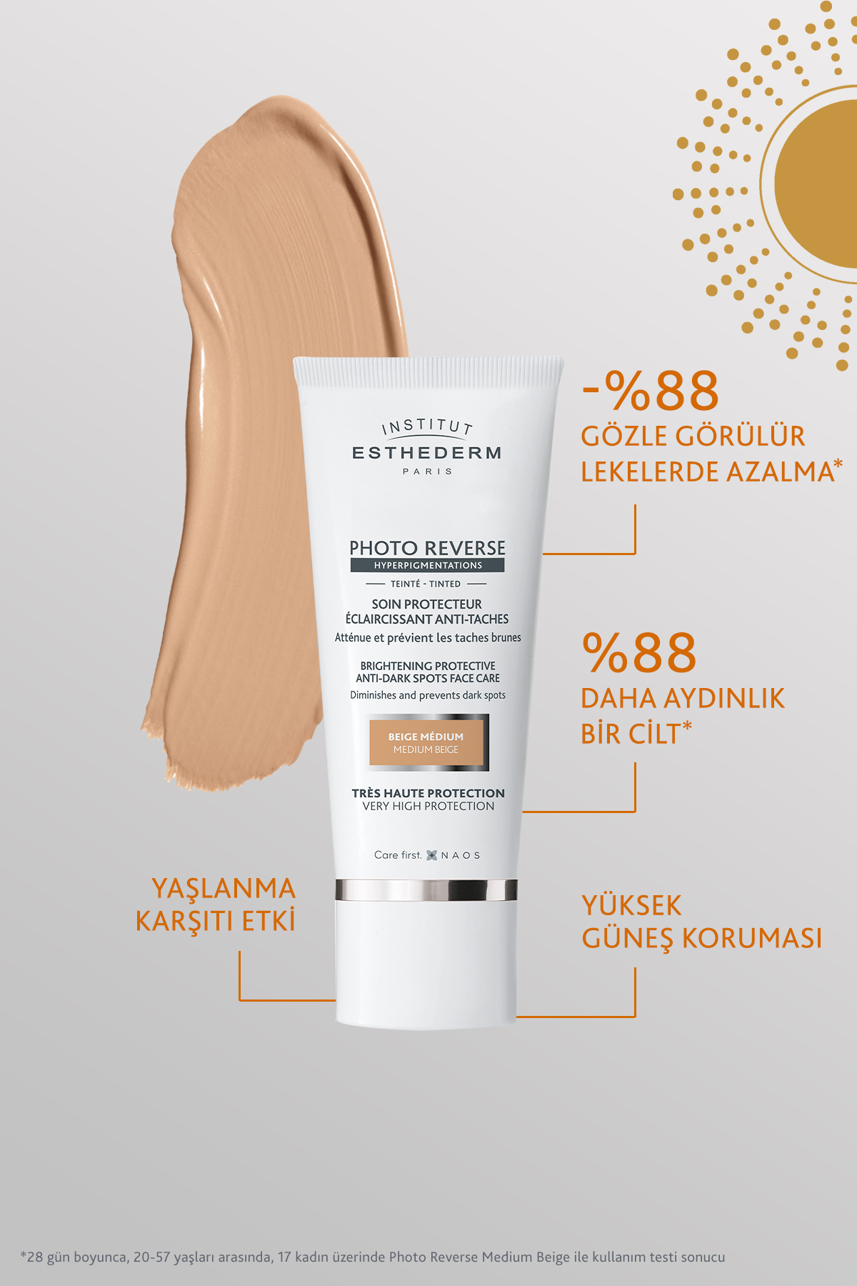 Institut Esthederm Photo Reverse Renkli Leke Karşıtı Güneş Kremi Orta Ton 50 ml