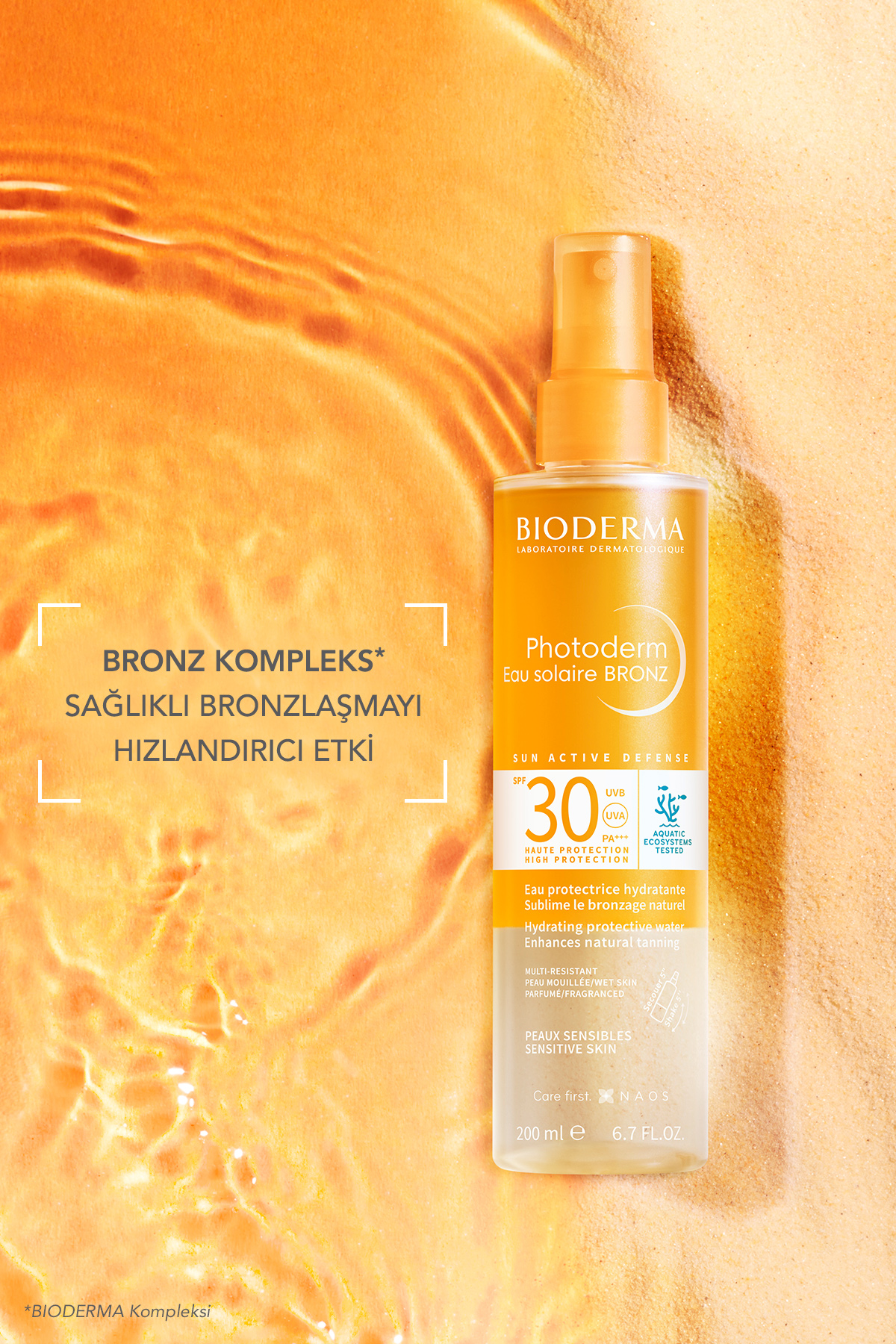 Bioderma Photoderm Bronz Çift Fazlı Su Formda Bronzlaştırıcı Güneş Kremi SPF30 200 ml