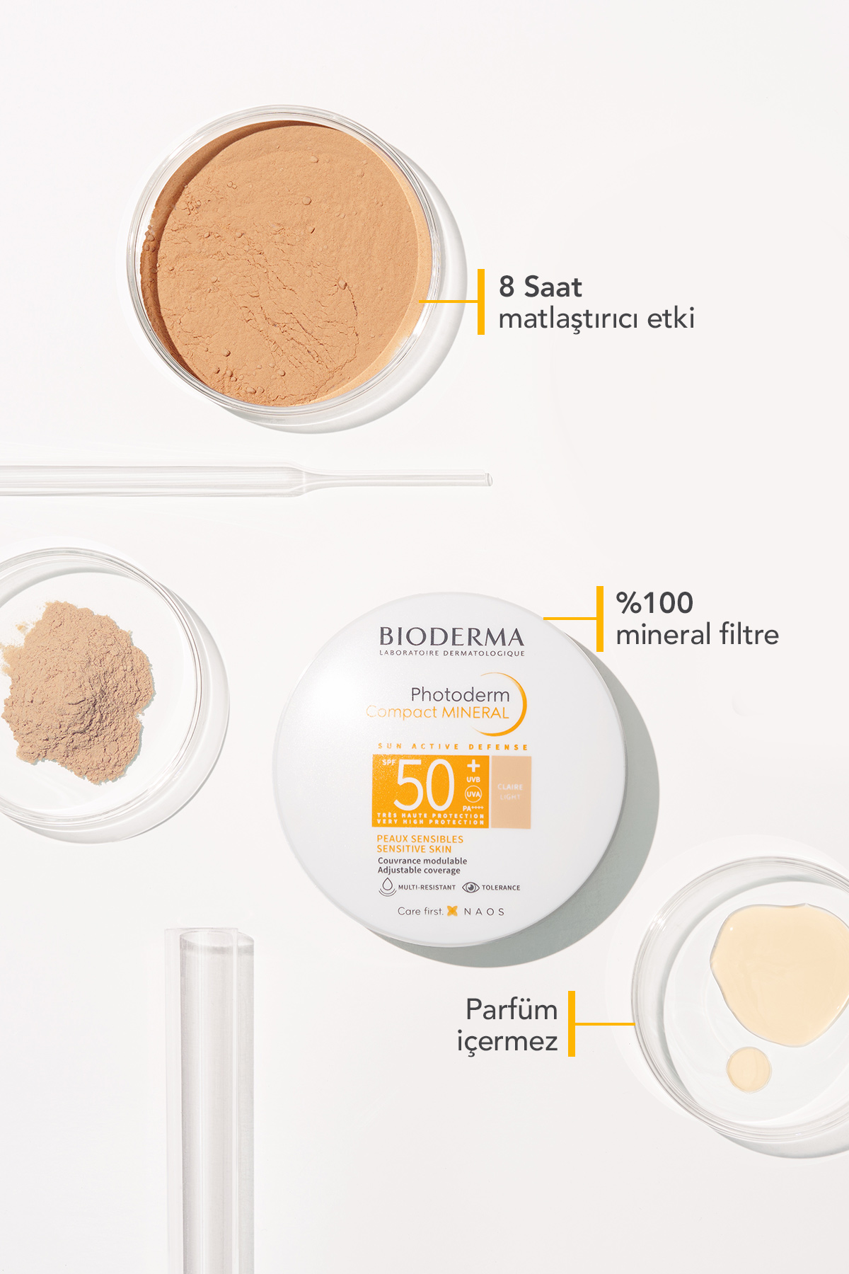 Bioderma Photoderm Mineral Compact Light SPF50+ Kapatıcı Güneş Koruyucu Kompakt Pudra 10 gr