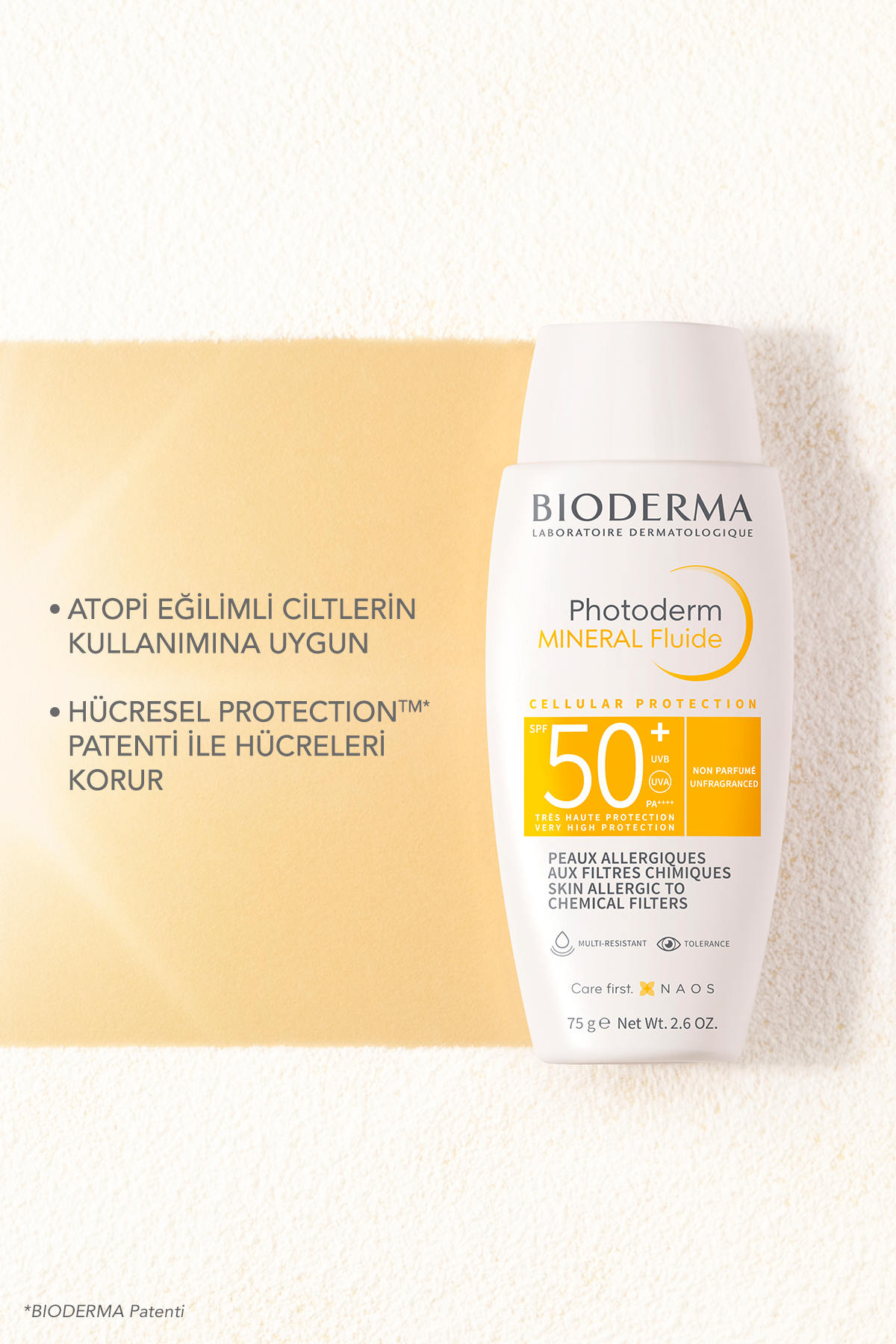 Bioderma Photoderm Mineral Fluid SPF50+ Çok Hassas Ciltler Yüksek Korumalı Güneş Kremi 75gr