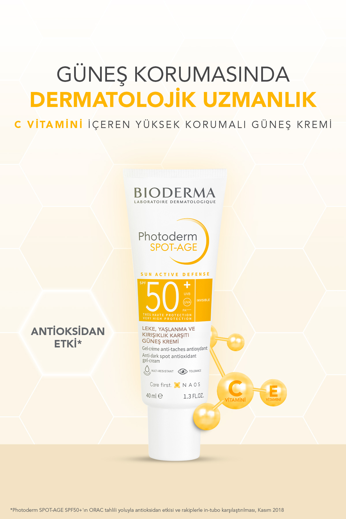 Bioderma Photoderm Spot Age SPF50+ Leke, Yaşlanma Karşıtı Yüksek Korumalı Güneş Kremi 40 ml