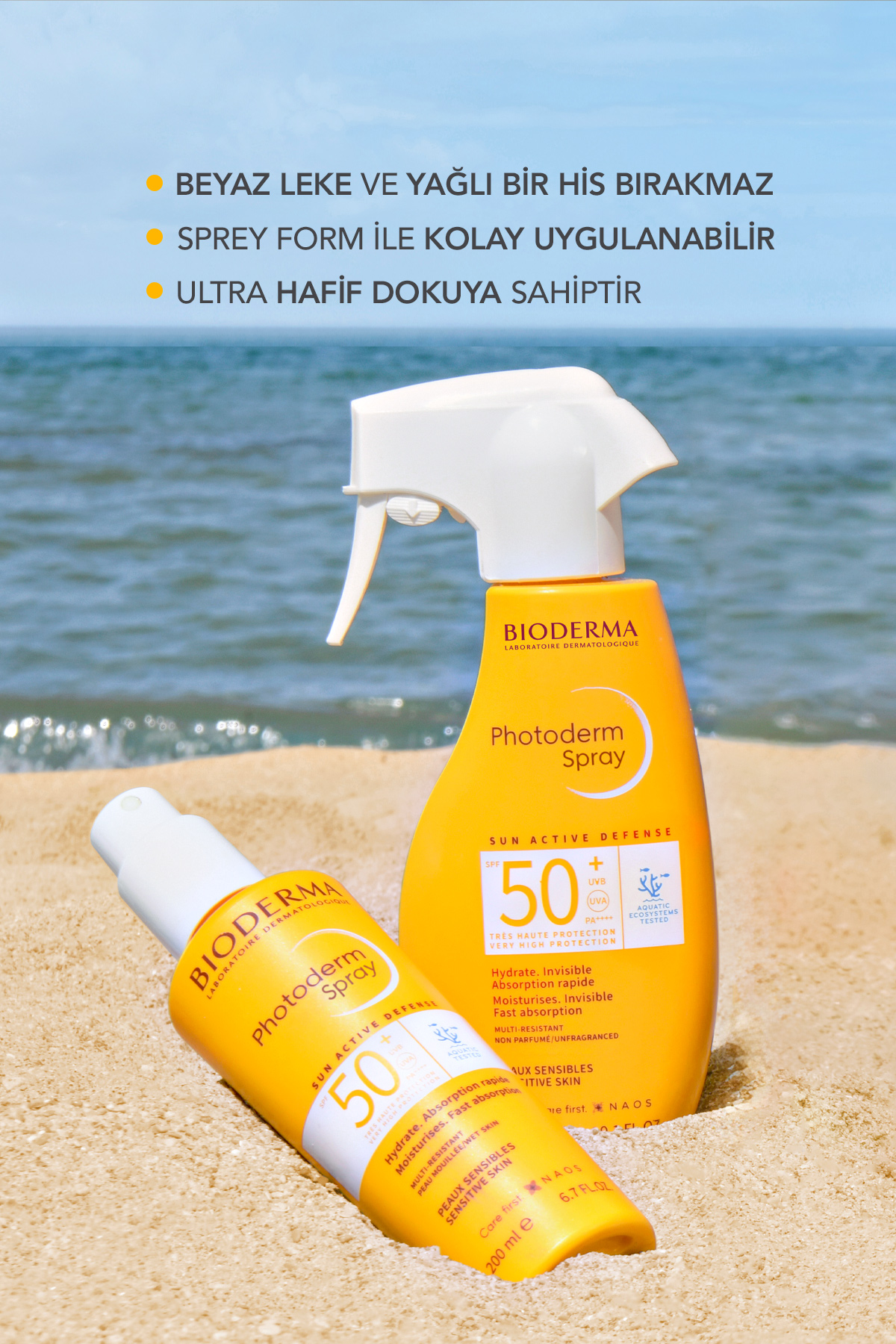 Bioderma Photoderm Spray SPF50+ Tüm Ciltler için Sprey Formda Yüksek Korumalı Güneş Kremi 200 ml