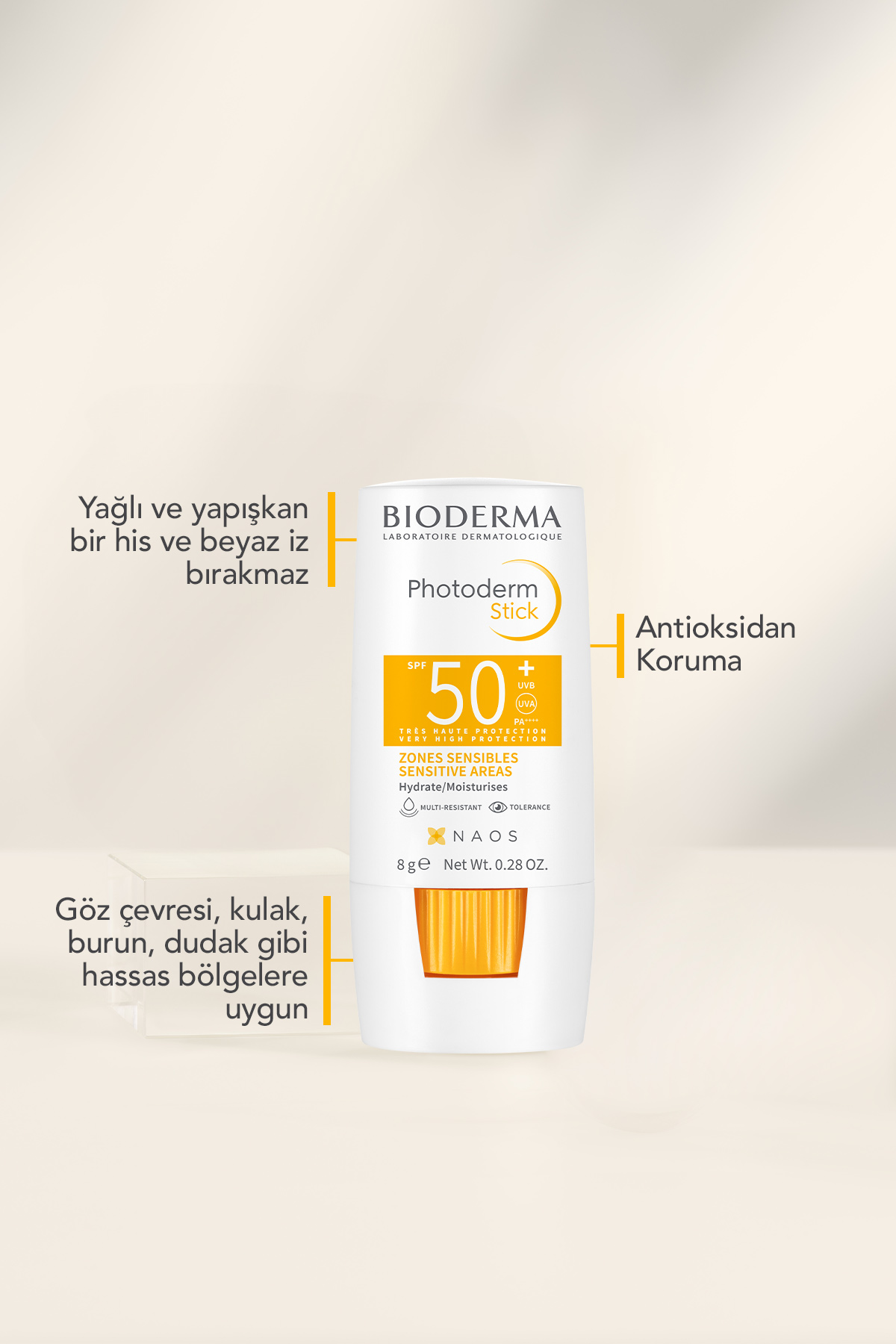 Bioderma Photoderm Stick SPF50+ Hassas Bölgeler Yüksek Korumalı Stick Güneş Kremi 8 gr