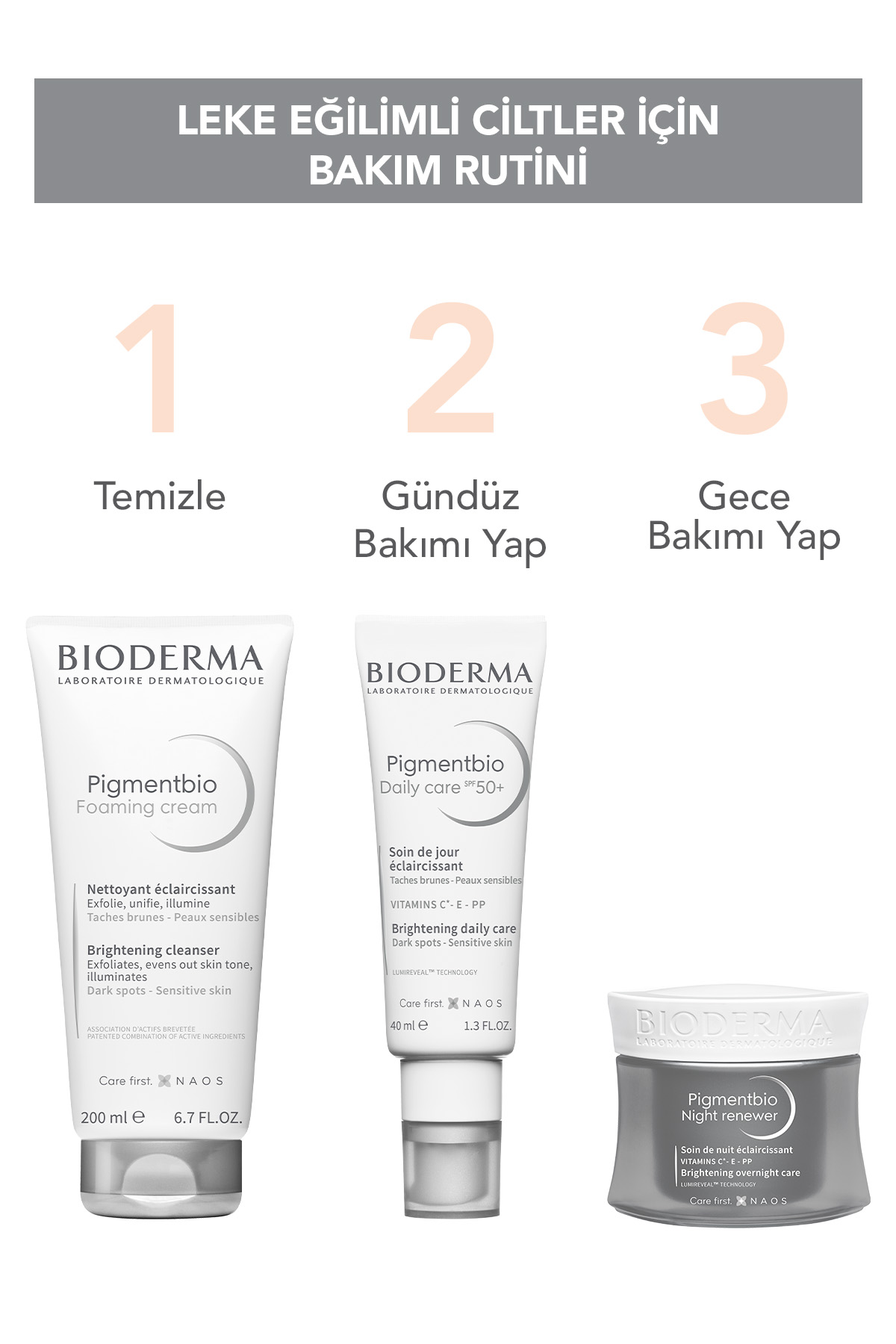 Bioderma Pigmentbio Daily Care SPF50+ Leke Karşıtı Aydınlatıcı Güneş Koruyuculu Krem 40 ml