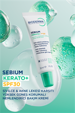 Bioderma Sebium Kerato+ Sivilce Akne Lekesi Karşıtı SPF30 Korumalı Nemlendirici Krem 30ml