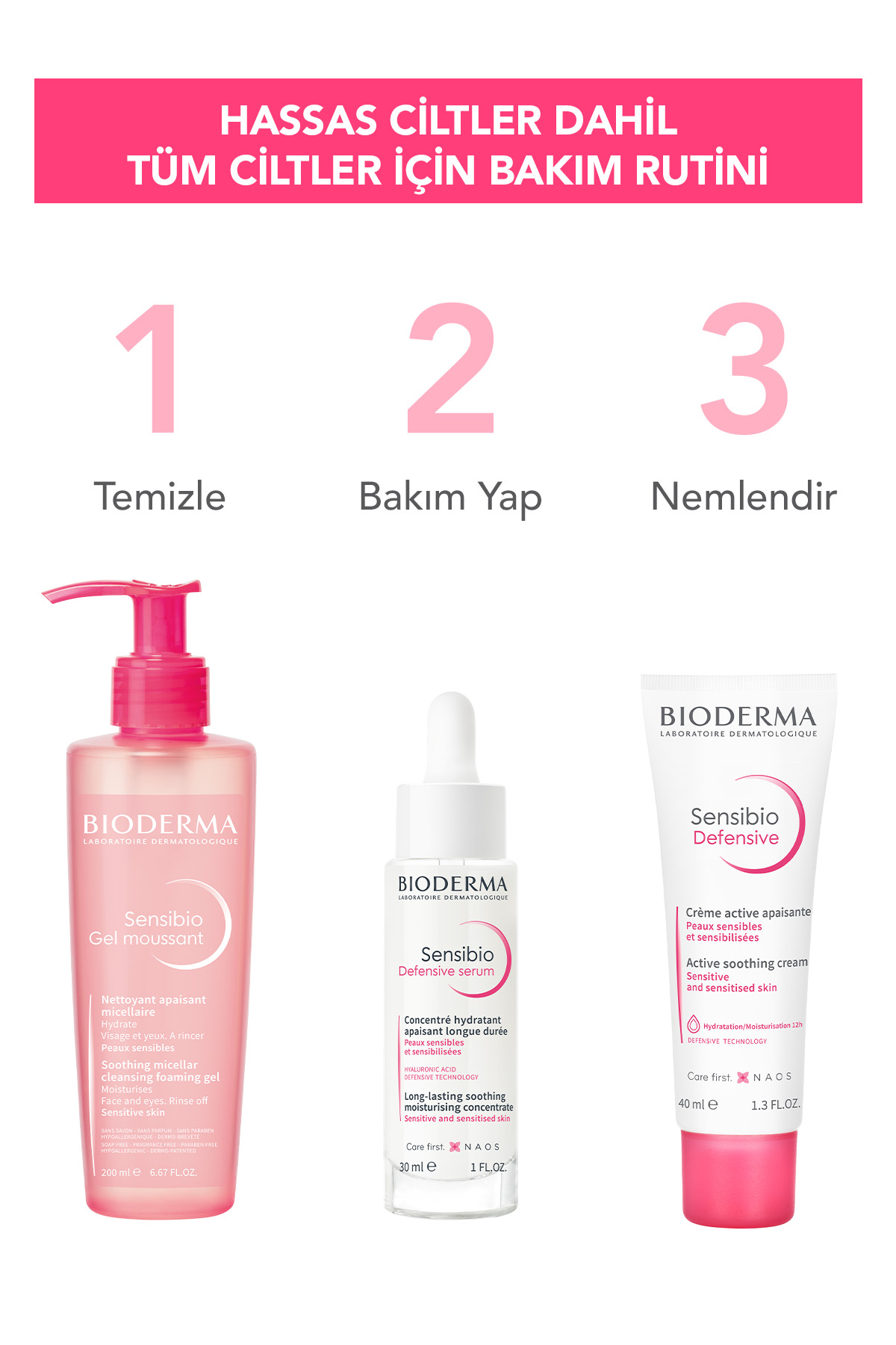 Bioderma Sensibio Foaming Gel Hassas ve Normal Ciltler Yüz Temizleme Jeli 200 ml