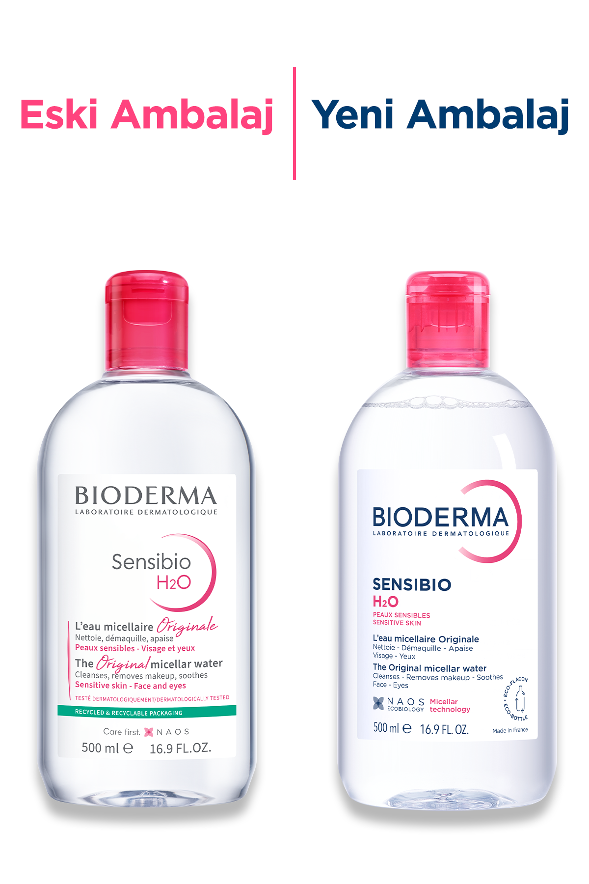 Bioderma Sensibio H2O Hassas ve Normal Ciltler Micellar Makyaj Temizleme Suyu 500 ml