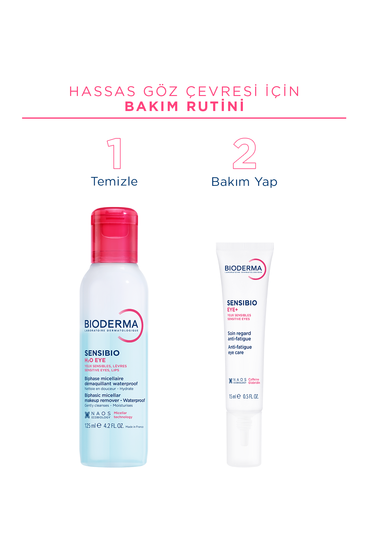 Bioderma Sensibio H2O Eye Çift Fazlı Göz ve Dudak Micellar Makyaj Temizleyici 125 ml