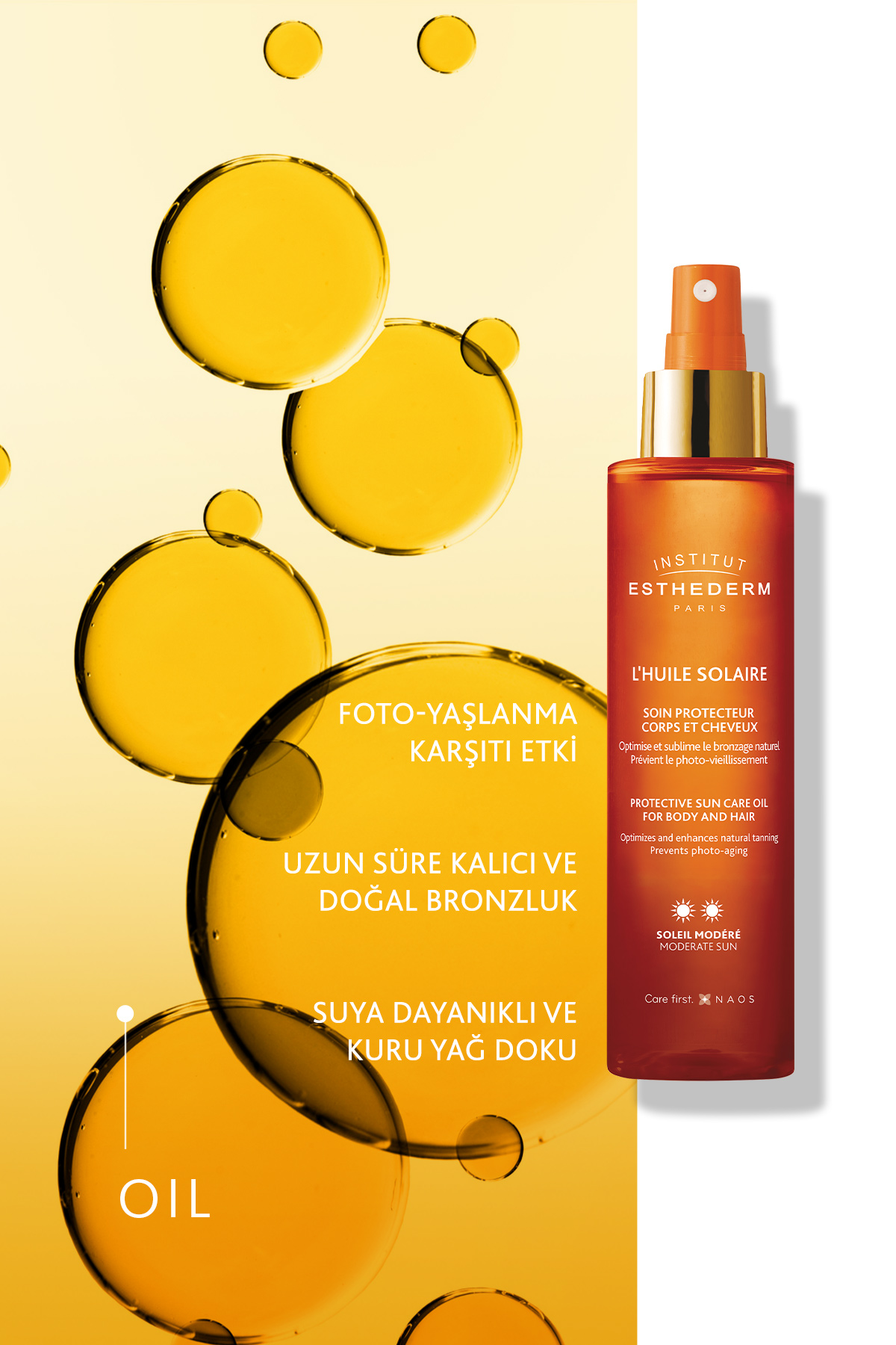 Institut Esthederm Sun Oil Moderate Sun Bronzlaştırıcı Güneş Yağı 150 ml