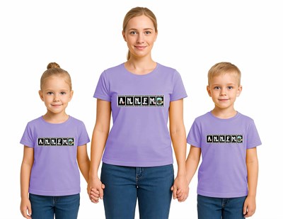 anneler günü Baskılı kadın ve çocuk tshirt pamuklu penye kumaş