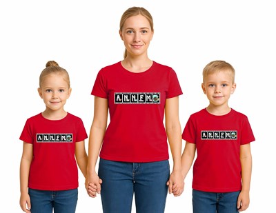 anneler günü Baskılı kadın ve çocuk tshirt pamuklu penye kumaş