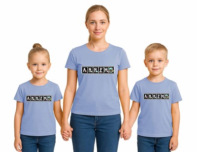 anneler günü Baskılı kadın ve çocuk tshirt pamuklu penye kumaş
