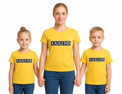 anneler günü Baskılı kadın ve çocuk tshirt pamuklu penye kumaş