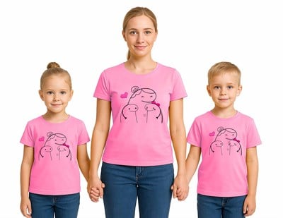anneler günü Baskılı kadın ve çocuk tshirt pamuklu penye kumaş