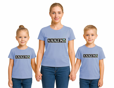 anneler günü Baskılı kadın ve çocuk tshirt pamuklu penye kumaş