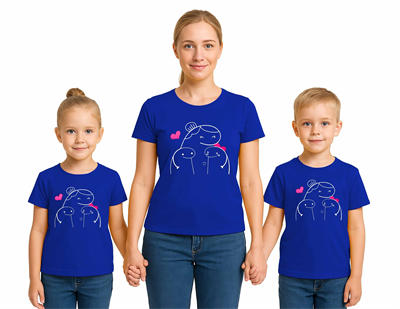 anneler günü Baskılı kadın ve çocuk tshirt pamuklu penye kumaş