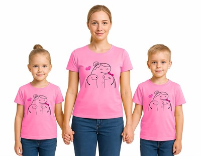 anneler günü Baskılı kadın ve çocuk tshirt pamuklu penye kumaş