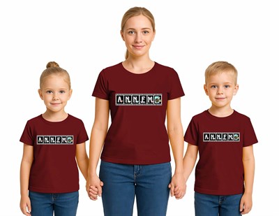 anneler günü Baskılı kadın ve çocuk tshirt pamuklu penye kumaş
