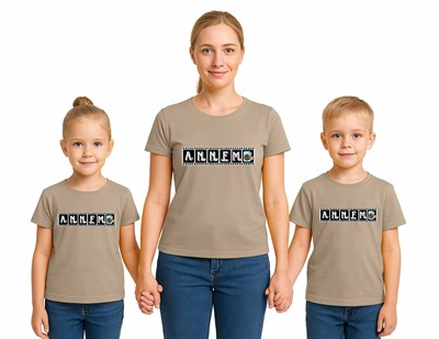 anneler günü Baskılı kadın ve çocuk tshirt pamuklu penye kumaş