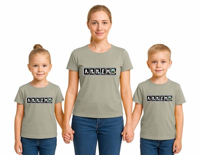 anneler günü Baskılı kadın ve çocuk tshirt pamuklu penye kumaş
