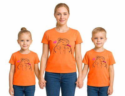 anneler günü Baskılı kadın ve çocuk tshirt pamuklu penye kumaş