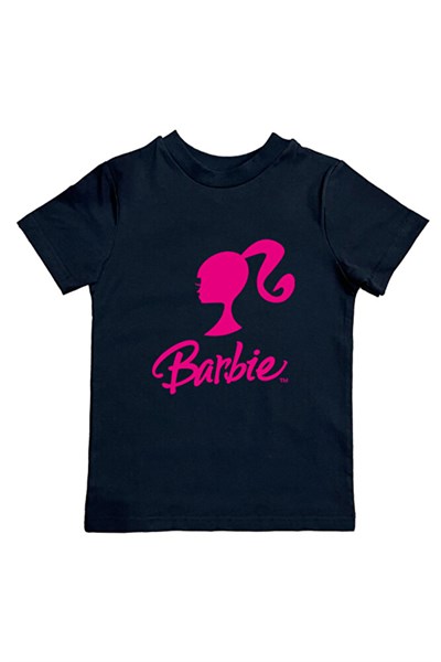 Barbie baskılı pamuklu penye kumaş yazlık çocuk tişört