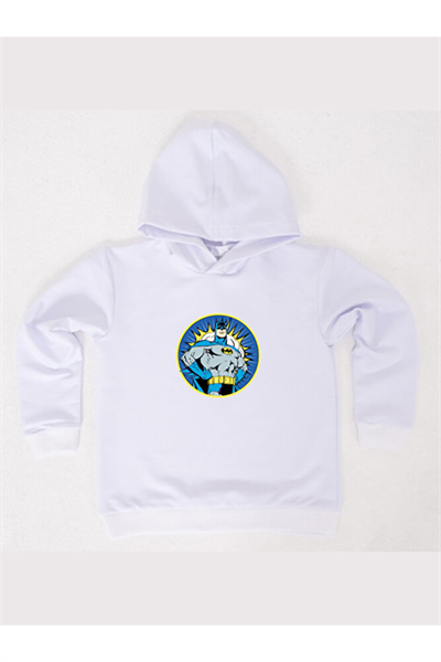 Batman baskılı kapüşonlu pamuklu kumaş çocuk sweatshirt