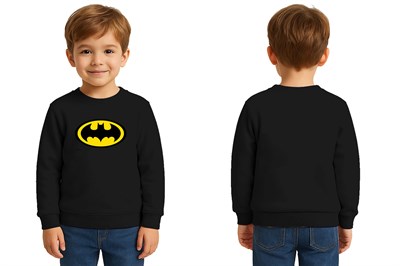 Batman baskılı pamuklu kumaş çocuk sweatshirt