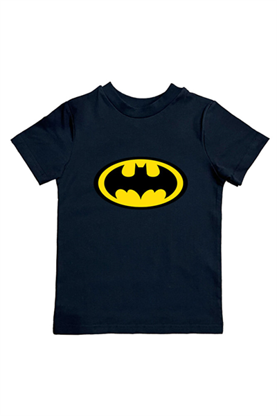 Batman baskılı pamuklu penye kumaş yazlık çocuk tişört