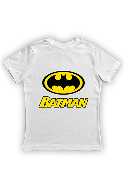 Batman baskılı pamuklu penye kumaş yazlık çocuk tişört