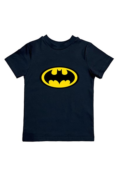 Batman baskılı pamuklu penye kumaş yazlık çocuk tişört