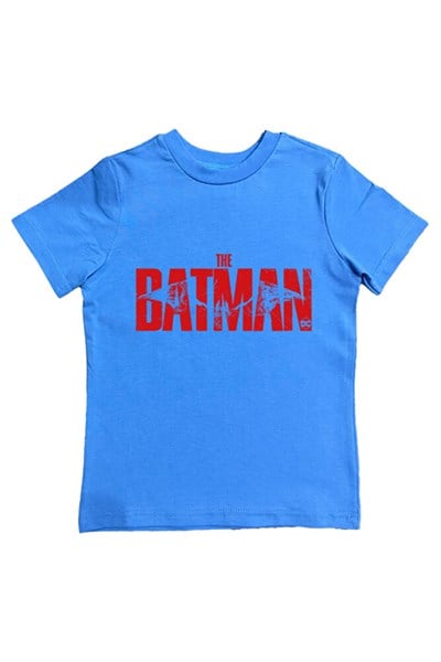 Batman baskılı pamuklu penye kumaş yazlık çocuk tişört