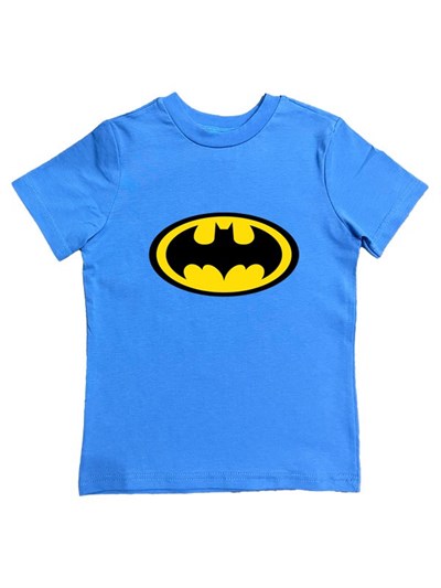 Batman baskılı pamuklu penye kumaş yazlık çocuk tişört