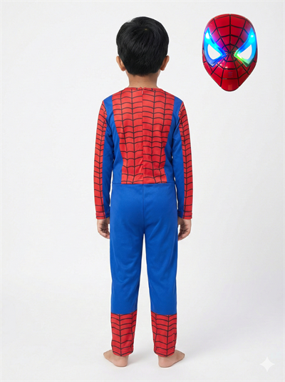 Erkek Çocuk Işıklı Maskeli Spiderman Kostümü