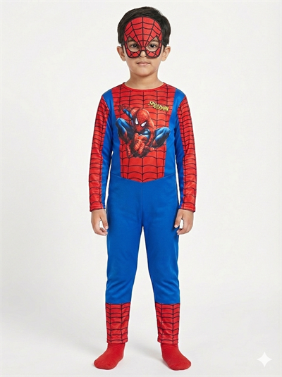 Erkek Çocuk Spiderman Kostümü Yeni Örümcek Adam Kostüm Maskeli