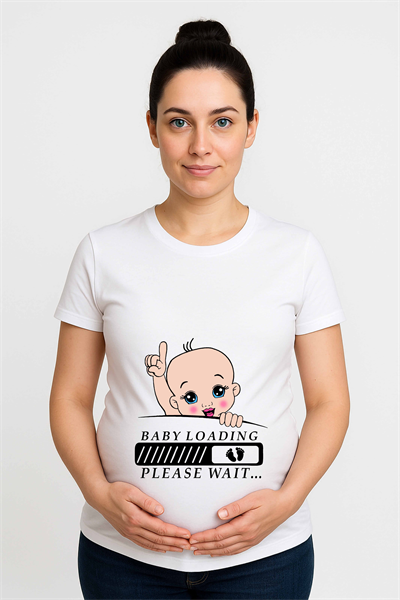 hamile Baskılı kadın tshirt pamuklu penye kumaş