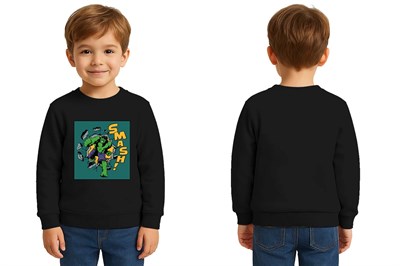 Spiderman baskılı pamuklu kumaş çocuk sweatshirt
