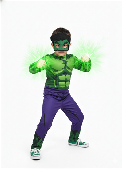 Hulk kostümü kaslı Hulk çocuk kostümü maskeli Kaslı parti özel gün kıyafeti