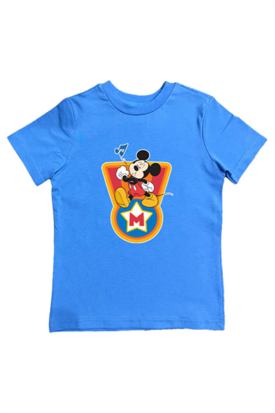 Mickey Mouse baskılı pamuklu penye kumaş yazlık çocuk tişört