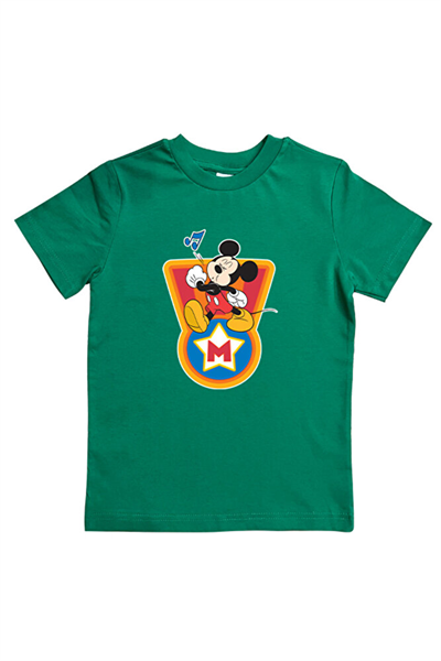 Mickey Mouse baskılı pamuklu penye kumaş yazlık çocuk tişört