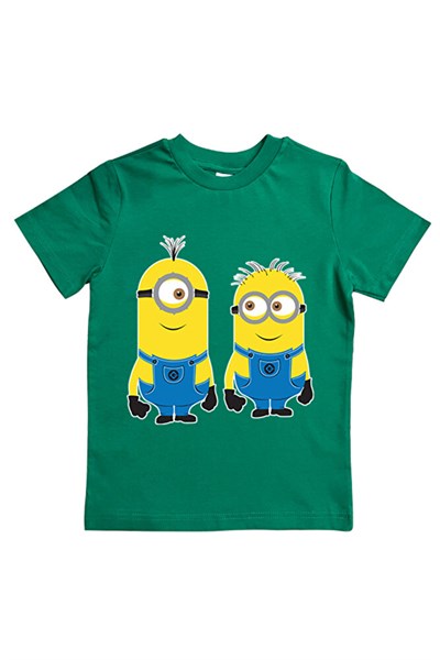 Minions baskılı pamuklu penye kumaş yazlık çocuk tişört