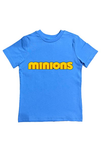 Minions baskılı pamuklu penye kumaş yazlık çocuk tişört