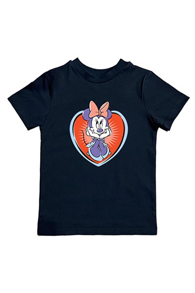 Minnie Mouse baskılı pamuklu penye kumaş yazlık çocuk tişört
