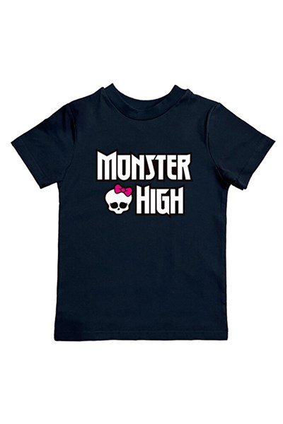 MONSTER HIGH baskılı pamuklu penye kumaş yazlık çocuk tişört