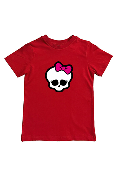 MONSTER HIGH baskılı pamuklu penye kumaş yazlık çocuk tişört